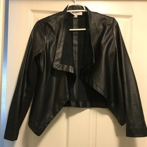 BB Dakota Gabrielle Drape Front Leather Jacket